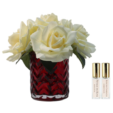 Herringbone Flower - Red - Campagne Roses - LS28 (Carton of 2)
